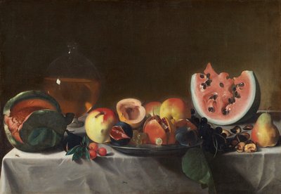 Naturaleza muerta con frutas y garrafa, c.1610-1620 de Pensionante de Saraceni